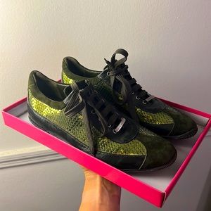 Karen Millen rare green sequin lace up sneakers